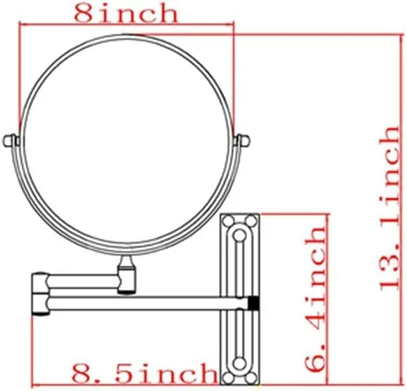 Bathroom Makeup Mirrors Wall Mounted Brass Double Sided 360° Swivel Magnifying Vanity Shaving Extendable Adjustable (Color : 10x)