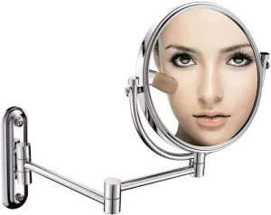 Bathroom Makeup Mirrors Wall Mounted Brass Double Sided Swivel Chrome Magnifying Vanity Shaving Extendable Adjustable(5X)