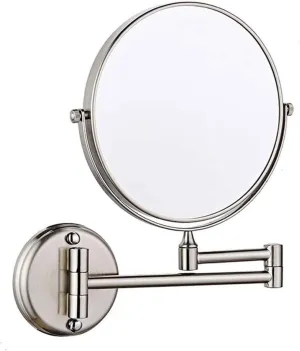 Bathroom Mirror, Makeup Mirror Wall Mounted Bathroom Mirror 8 Inch Lound Makeup Mirror Double-Sided Cosmetic Mirror 360 Rotation(Zirconium Gold,7X)