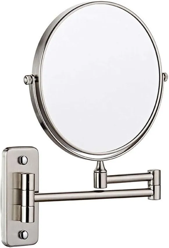 Bathroom Shaving Mirror Wall Mounted Cosmetic Mirror 3X/1X Magnification Makeup Mirror 360° Bathroom Shaving (Color : #2) (#6)