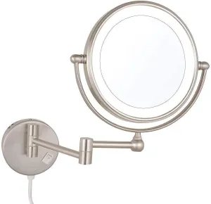 Bathroom Vanity Mirror Makeup Mirror Wall Mounted Bathroom Brass Light Magnification Folding Elastic Vanity Mirror