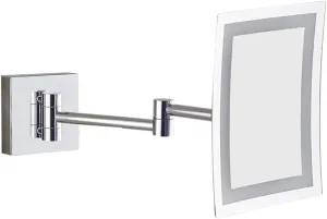 Bathroom Wall-Mounted Makeup Mirror Foldable Telescopic Rotating Metal Copper Square Cosmetic Mirror 8 Inches
