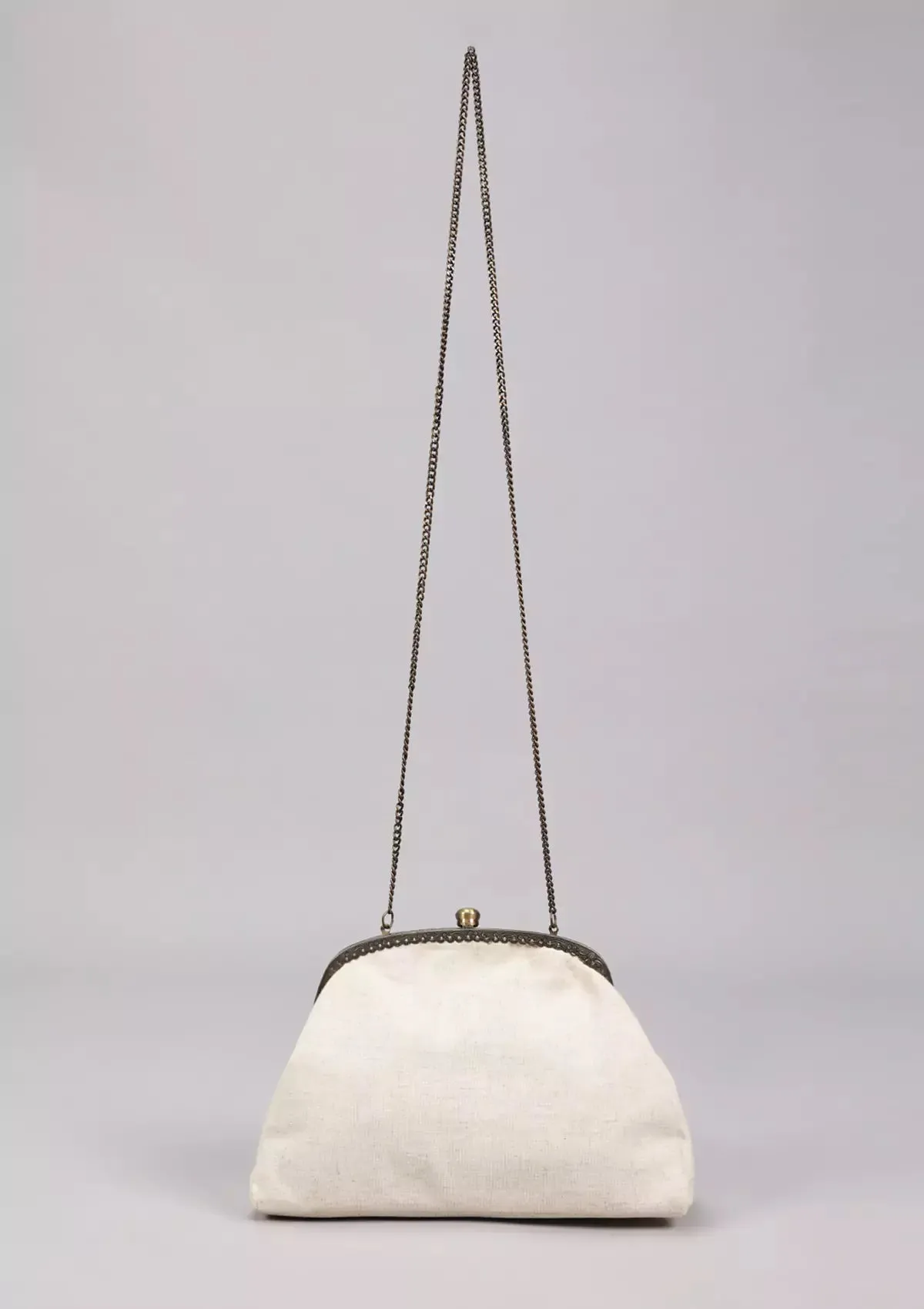 Beige Handheld Clutch and Sling Bag