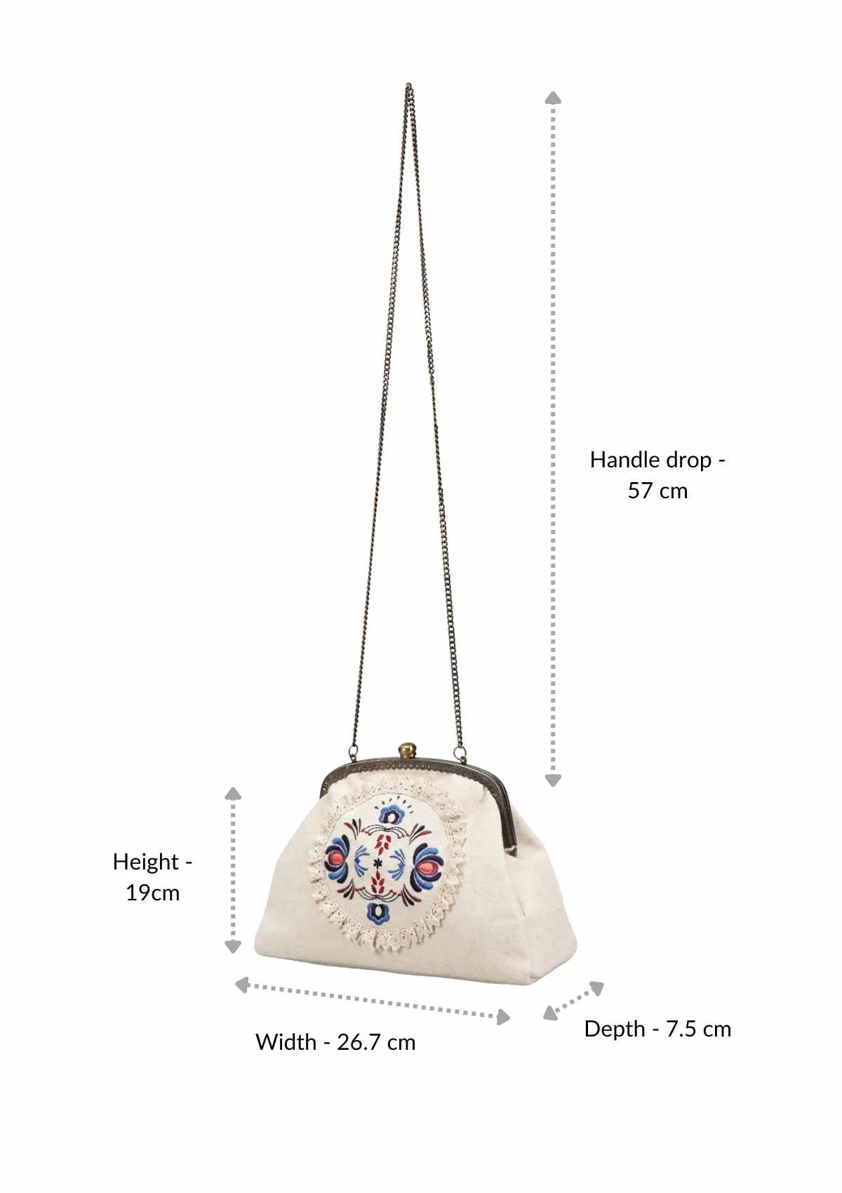 Beige Handheld Clutch and Sling Bag