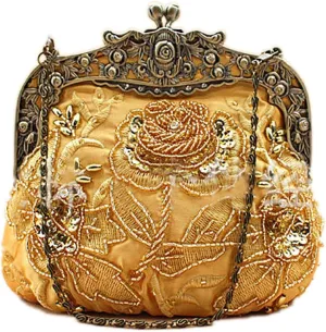 Belsen Women's Vintage Beaded Sequin Flower Evening Handbags