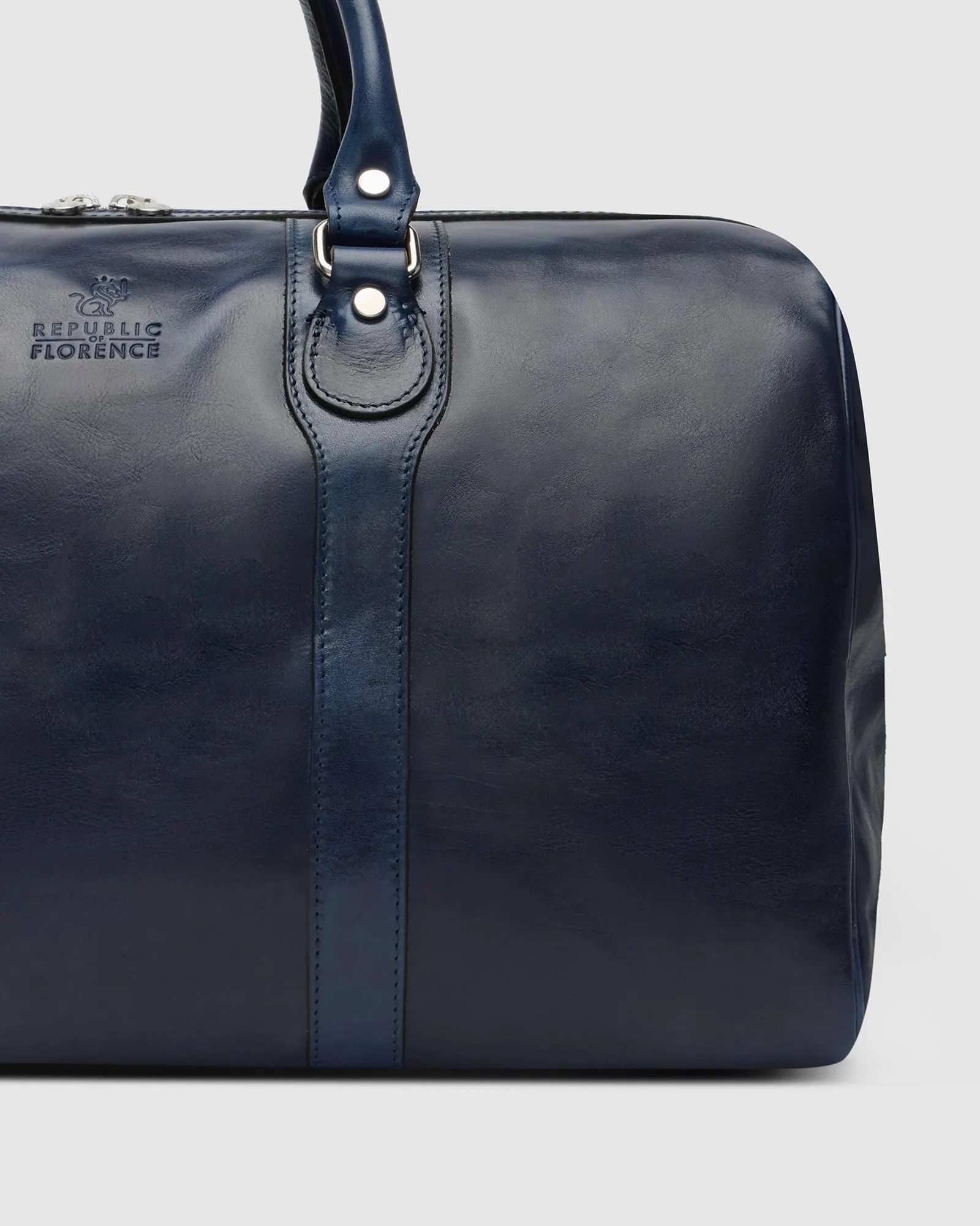 Beltrami Blue - Leather Weekender Cabin Bag