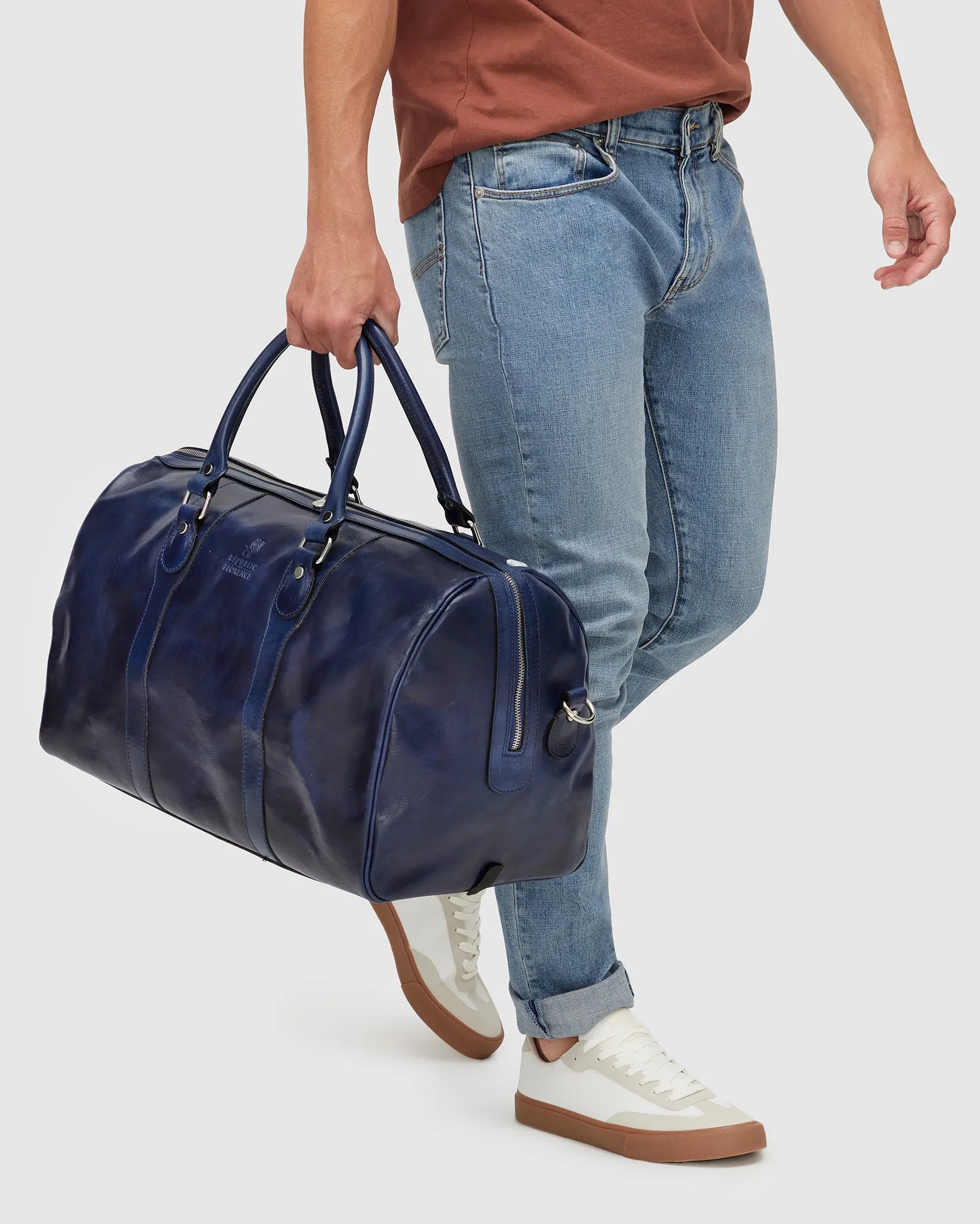 Beltrami Blue - Leather Weekender Cabin Bag
