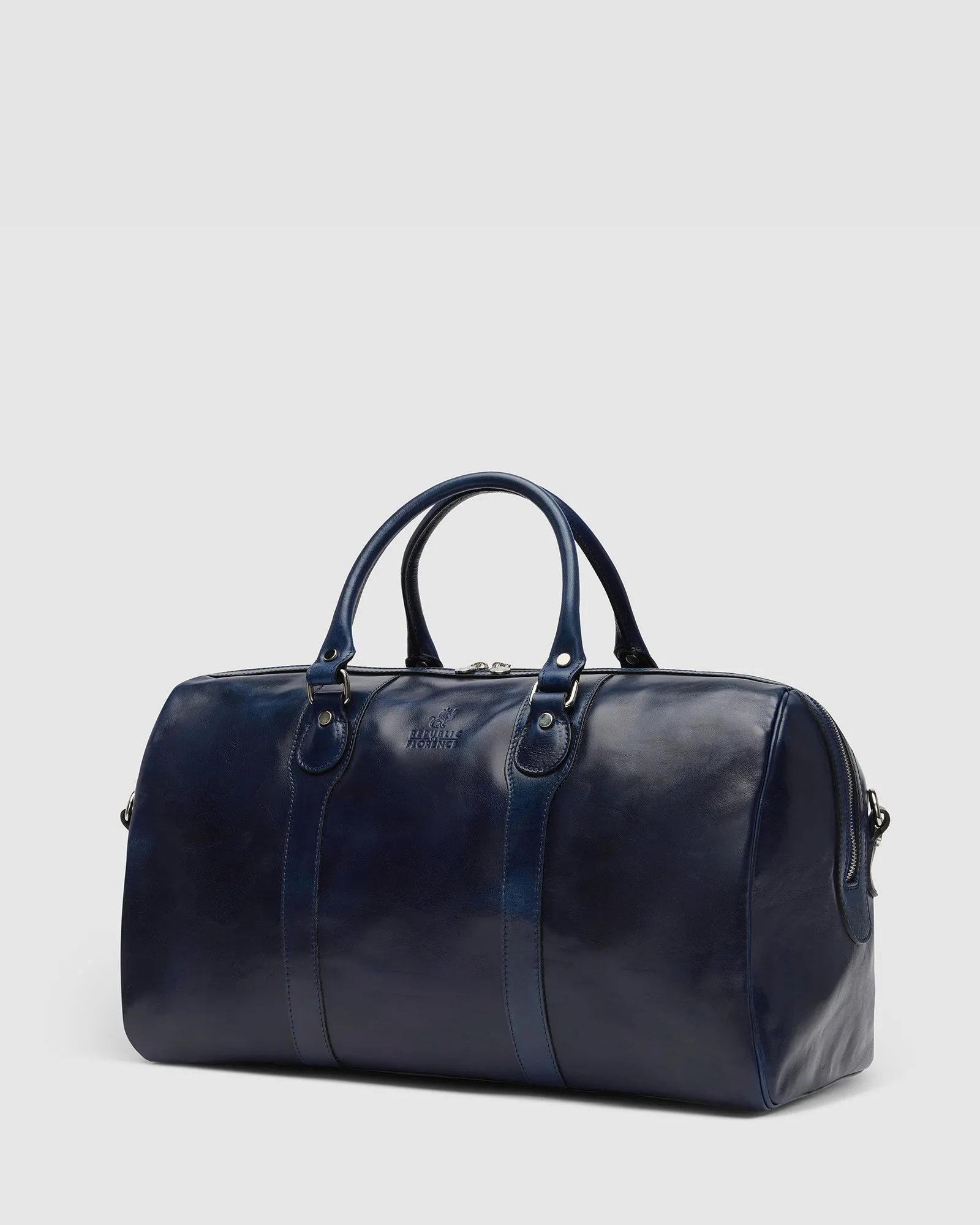 Beltrami Blue - Leather Weekender Cabin Bag