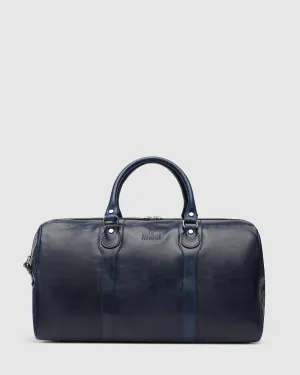 Beltrami Blue - Leather Weekender Cabin Bag