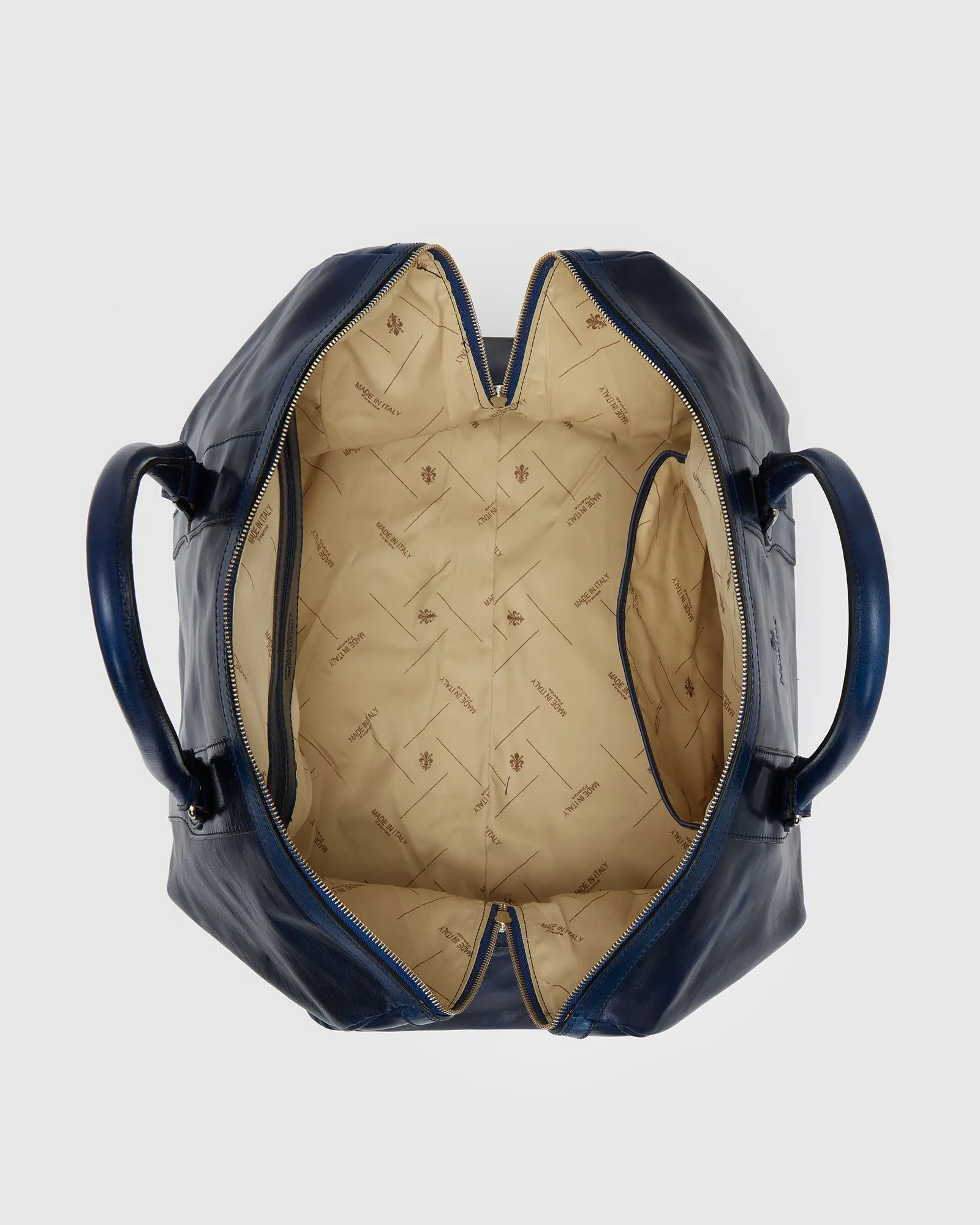 Beltrami Blue - Leather Weekender Cabin Bag