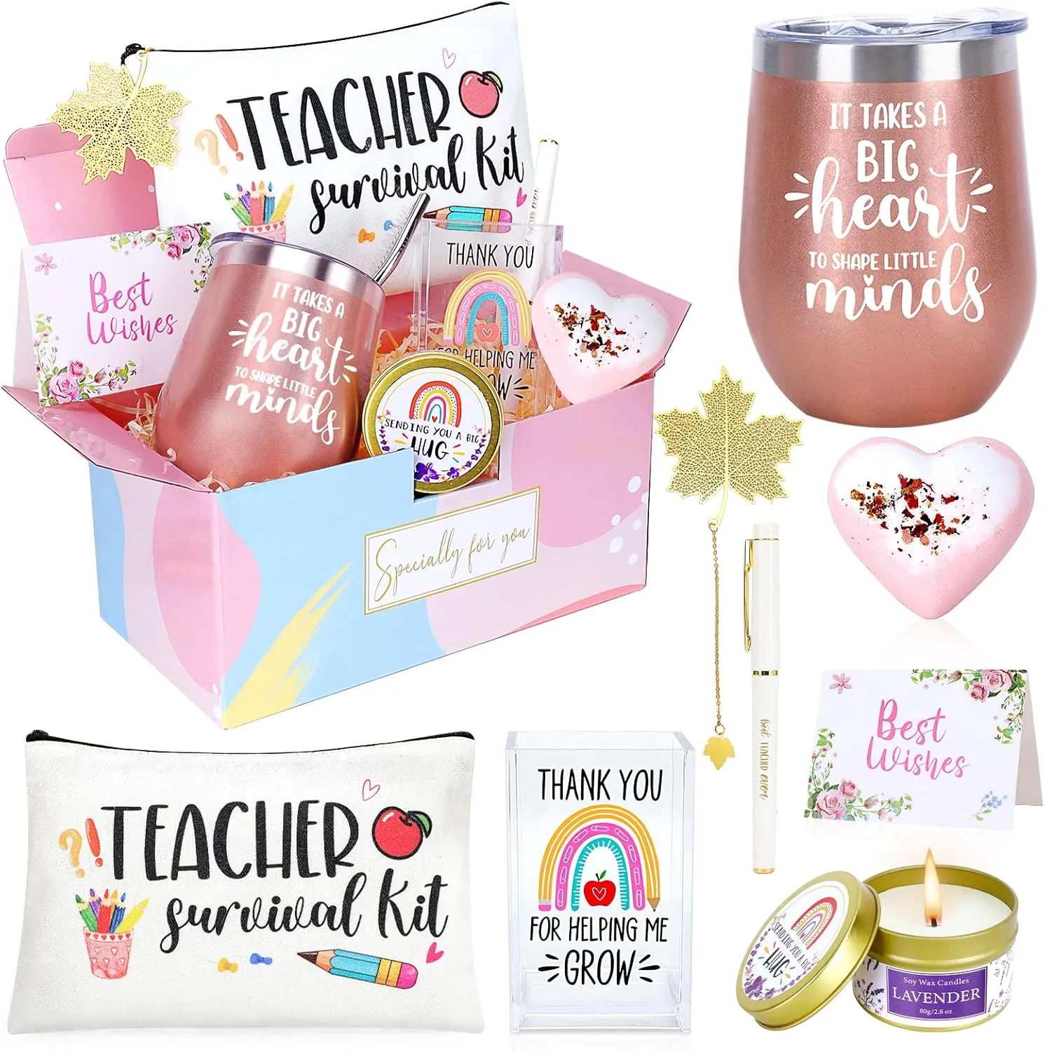 Best Teacher Appreciation Gifts for Women, Back to School, Christmas, Thank You Gifts for New Teacher-12 oz Tumbler Set