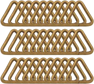 BIKICOCO 1'' Metal Triangle Ring Buckle Connectors Round Edge Webbing Bag Clasp Handbag Strap Making Hardware, Bronze - Pack of 30