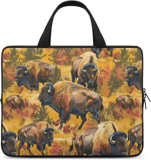 Bison Herd Novelty Laptop Bag Printed Protective Cover Case Handbag for Laptop/Notebook/Ultrabook 10/12/13/15/17 Inch
