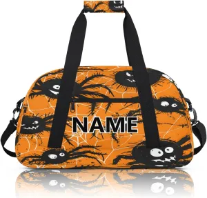 Black Spiders Mini Gym Bag 18 inch for Women Men Waterproof Custom Spiders Halloween Travel Duffel Bag Carry On Overnight Tote Nurse Bag for Work Fitness Hiking