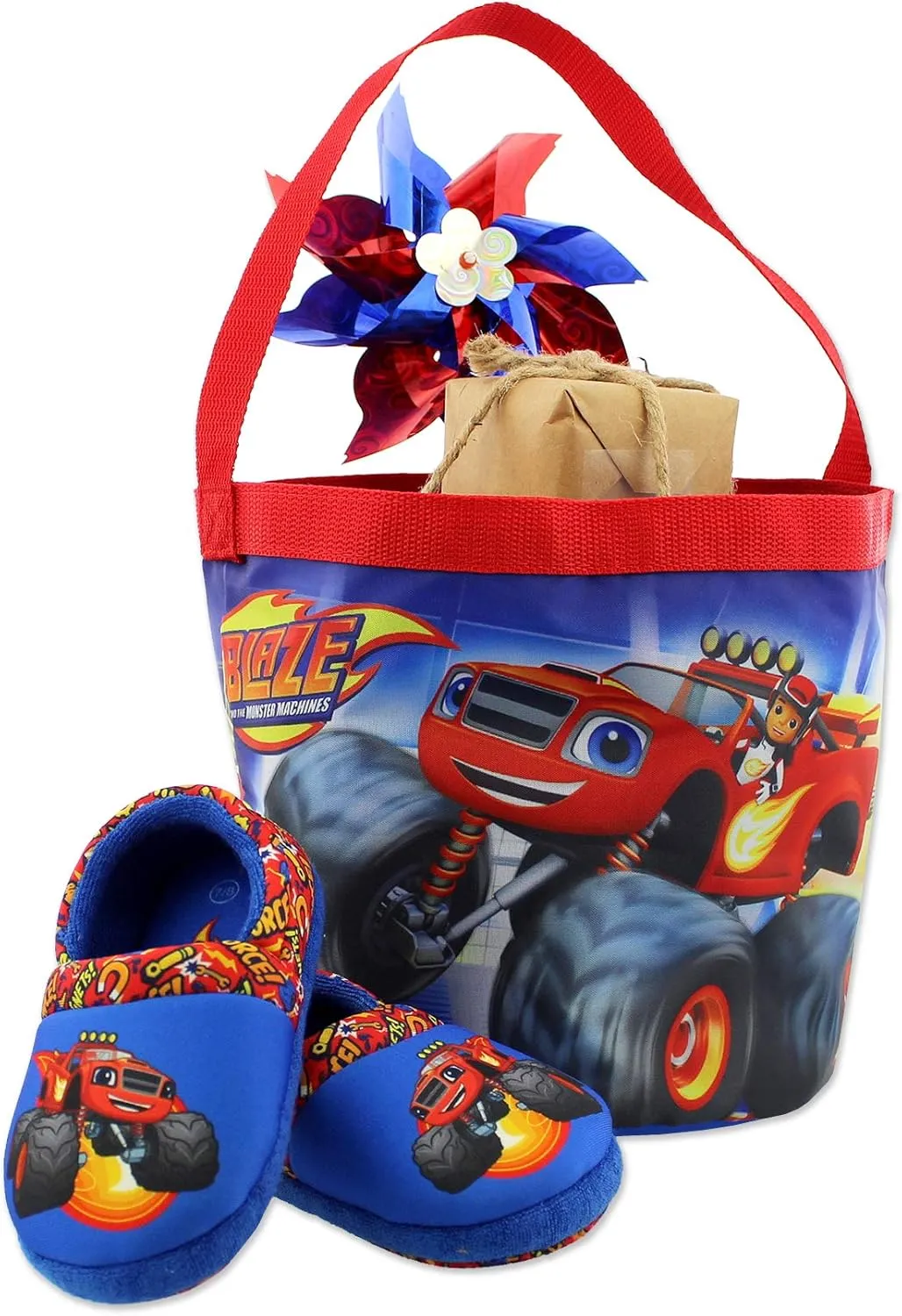 Blaze and the Monster Machines Boys Nylon Gift Basket Bucket Tote Bag