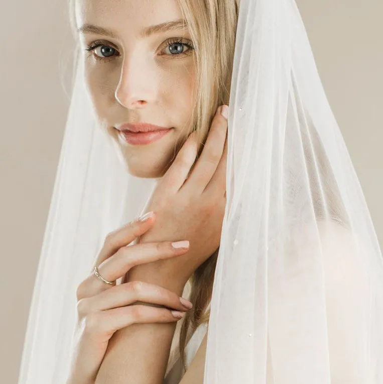 Blazing star diamante embellished long veil