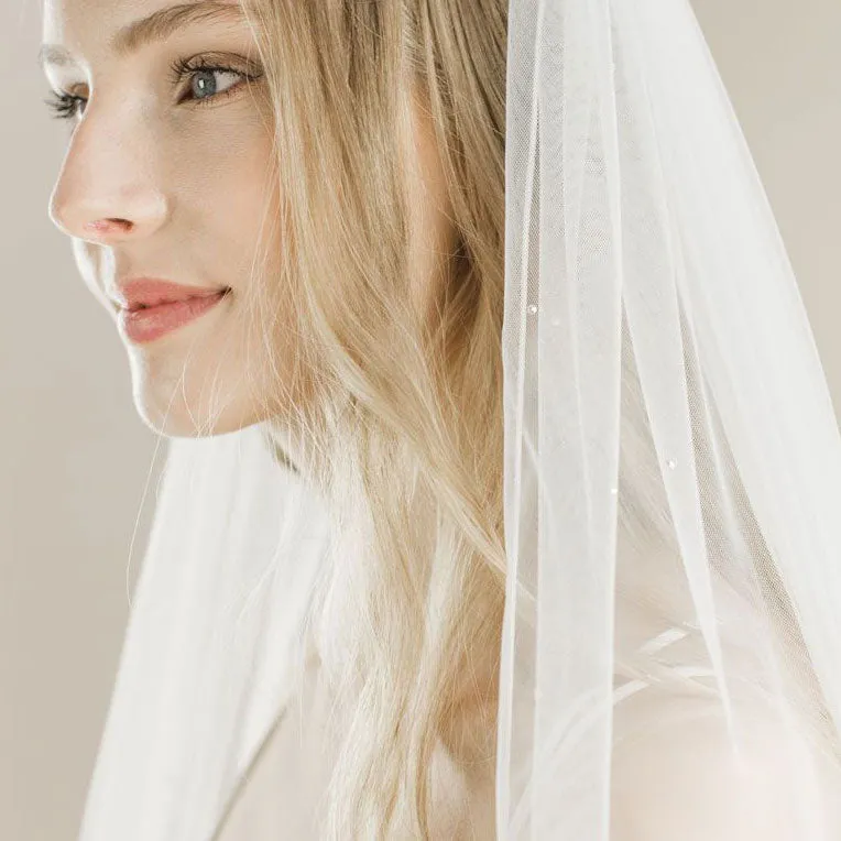 Blazing star diamante embellished long veil