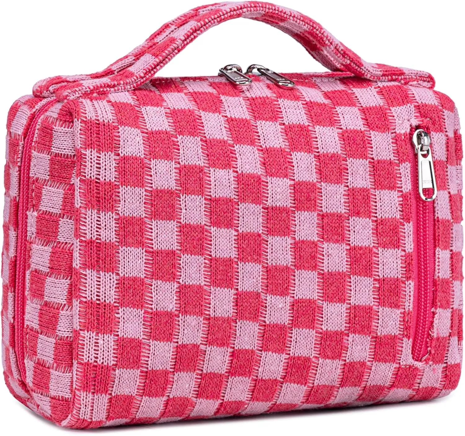 Bluboon Makeup Bag Zipper Pouch Travel Portable Cosmetic Bag Organizer for Women and Girls(Purple Floral)