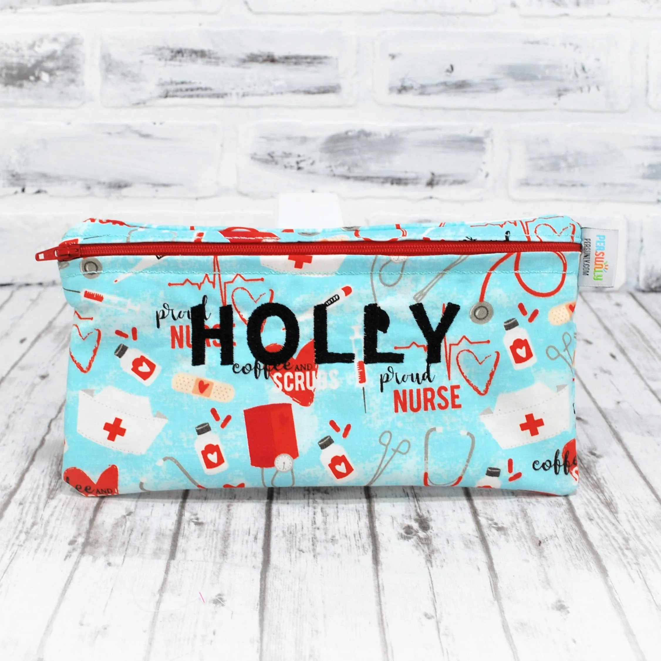 Blue Nurse Print Personalized Reusable Food Bag