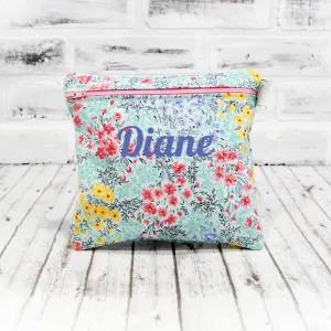 Blue Wildflower Personalized Reusable Food Bag