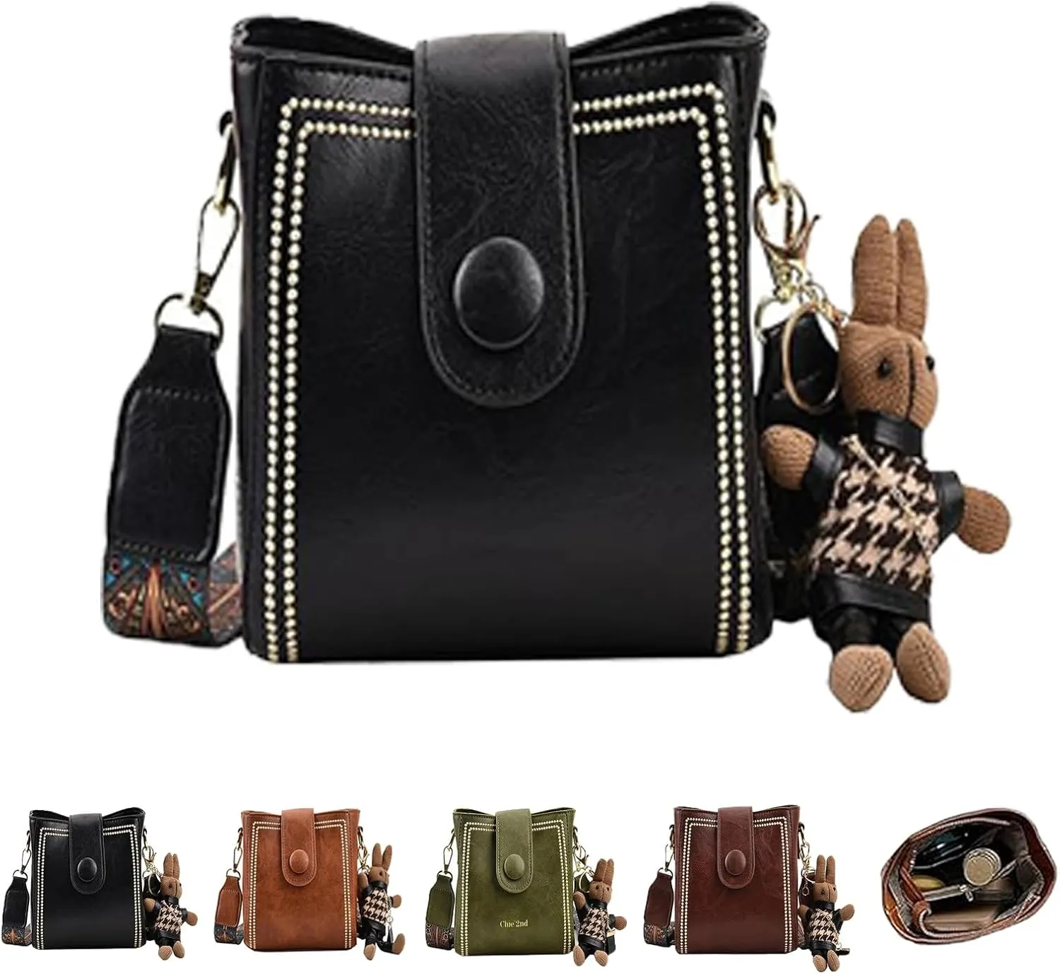 Bootara Bucket Bag, Adjustable Women Retro Water Bucket Shoulder Bag, Vintage Crossbody, for Women