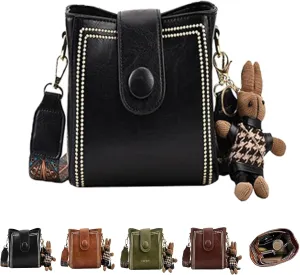 Bootara Bucket Bag, Adjustable Women Retro Water Bucket Shoulder Bag, Vintage Crossbody, for Women