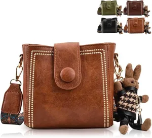 Bootara Bucket Bag, Bootara Women's Vintage Bunny Charm Bucket Bag, with Adjustable Wide Shoulder Strap