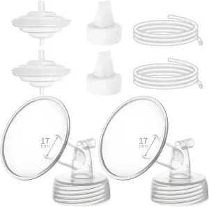 Breastpump Parts Compatible with Spectra S1 S2 9 Plus Motif Luna Ameda MYA Cimilre 17mm Flange Valve Tube Backflow Protector Replacement Kit for Spectra Accessories/Parts