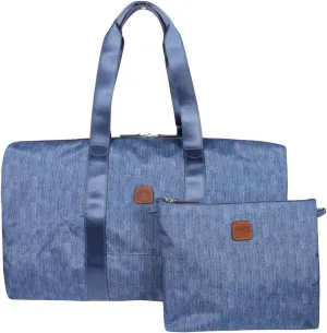 Bric's X-Bag/X-Travel 2.0 Overnight Weekender Folding Duffel Bag - 22" Carry On Bag - Jeans