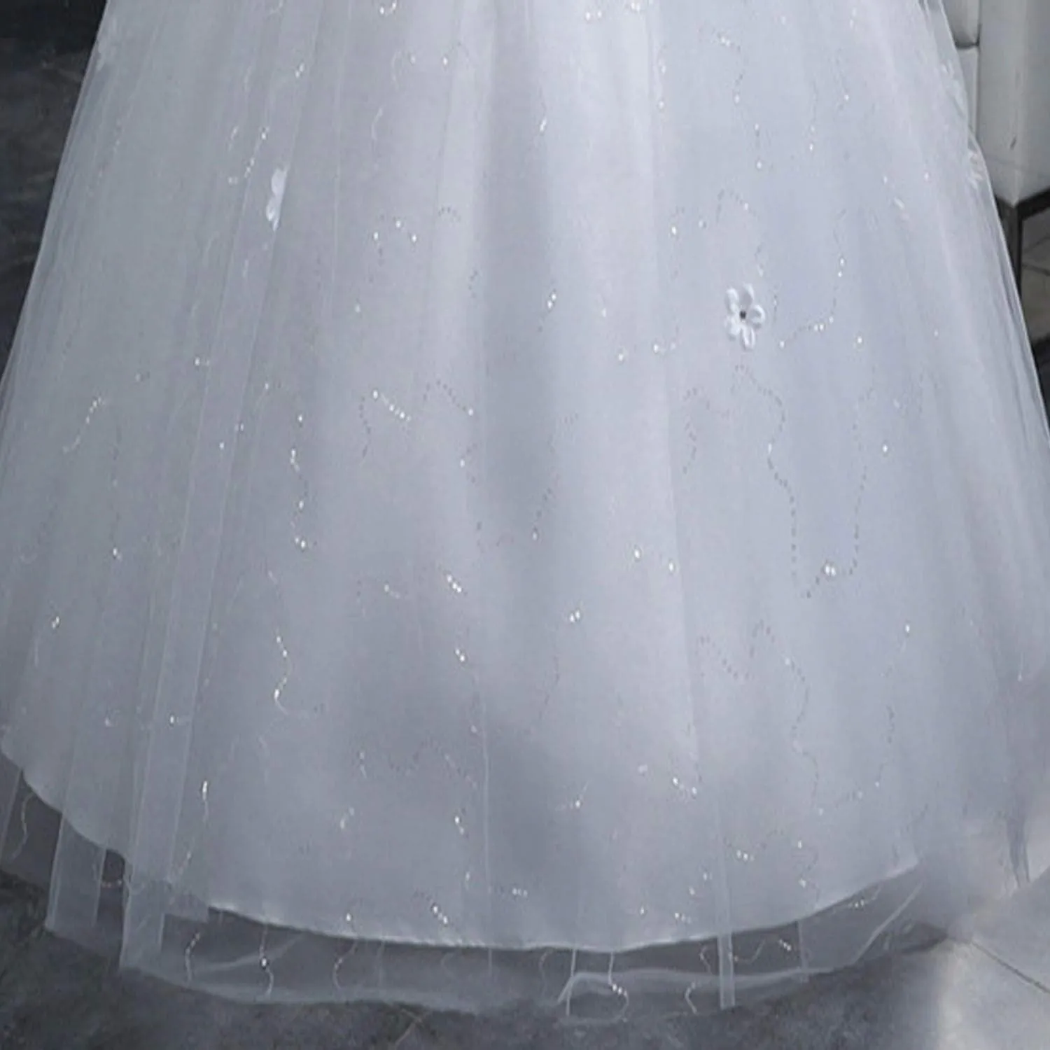 Bride’s Wedding Bag Shoulder Chiffon Mesh Pregnant Women Large Size Banquet Ball Dress for Bride fz White Large (White M)