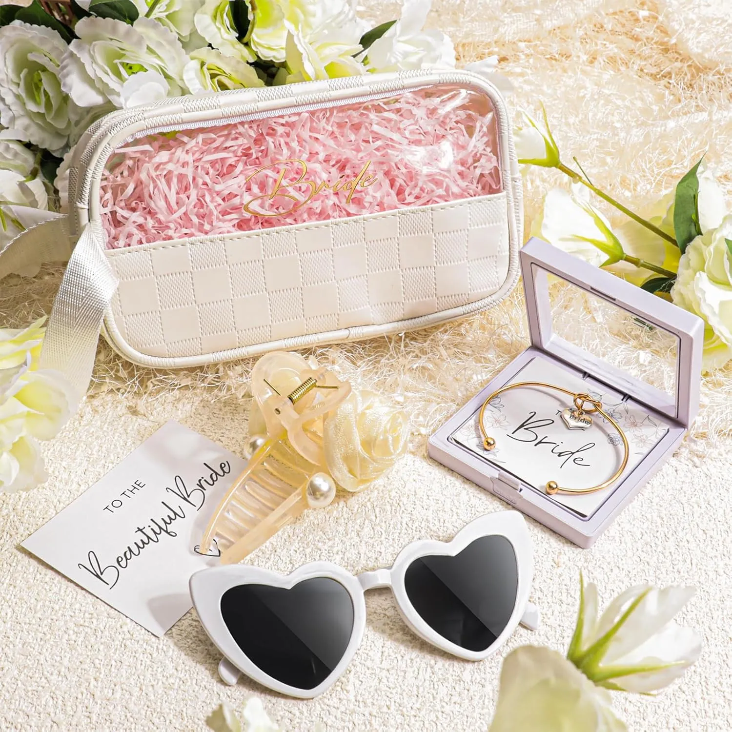 Bridesmaid Gifts,Wedding Gifts for Valentines Day,42PCS Bridesmaid Proposal Gifts,Wedding Maid of Honor Gifts,Bridal Shower Cosmetic Makeup Bags