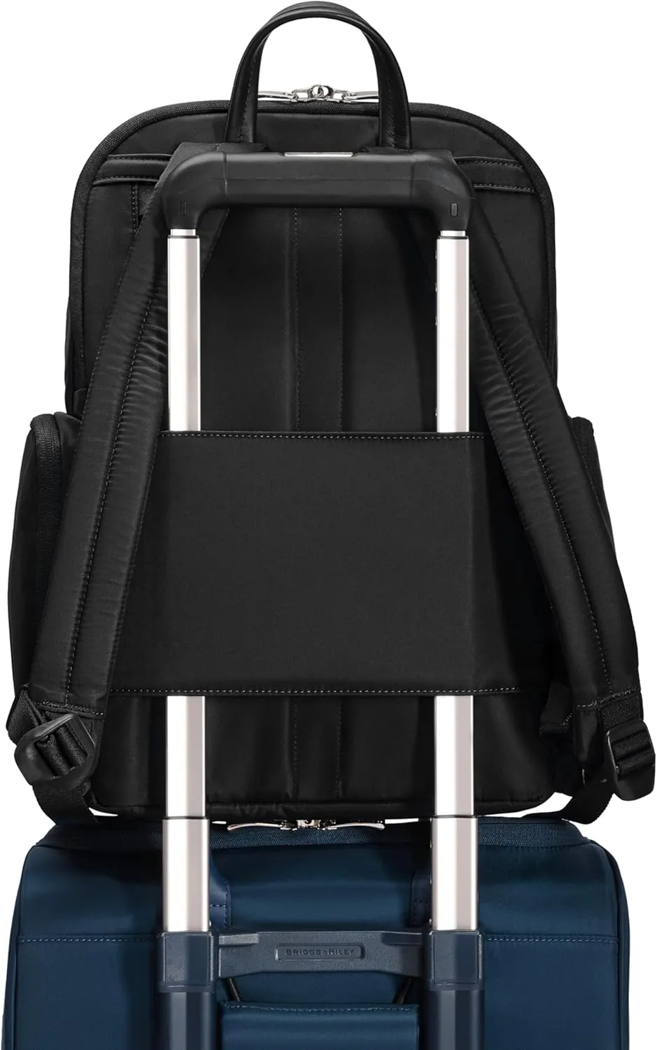 Briggs & Riley Medium Backpack for Women & Men - Daypack for Work, Personal Item Travel Bag, Carry On Size, Lightweight & Durable, Padded Straps, Fits 15" Laptop - Rhapsody Collection, Black