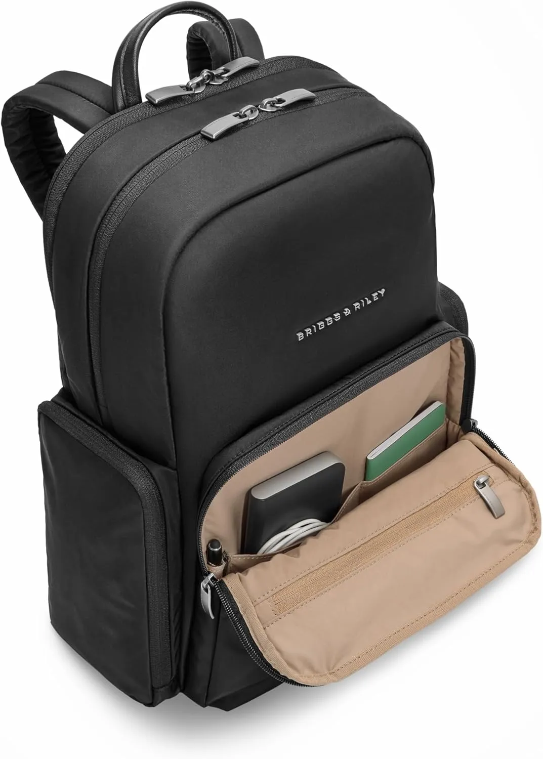 Briggs & Riley Medium Backpack for Women & Men - Daypack for Work, Personal Item Travel Bag, Carry On Size, Lightweight & Durable, Padded Straps, Fits 15" Laptop - Rhapsody Collection, Black