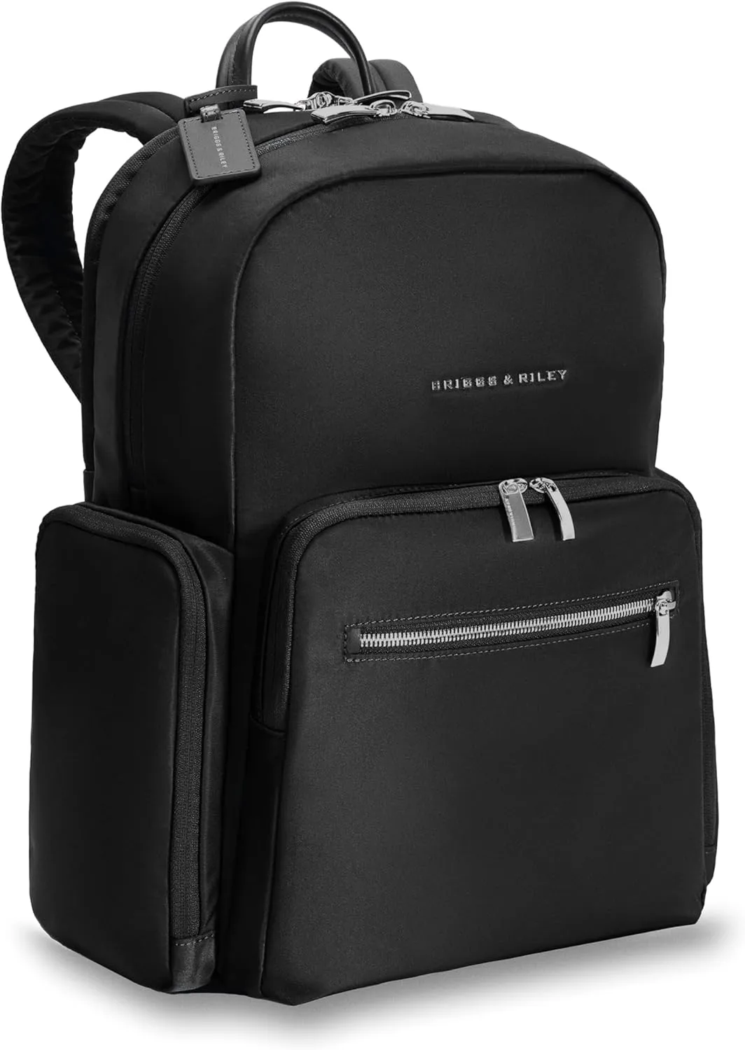 Briggs & Riley Medium Backpack for Women & Men - Daypack for Work, Personal Item Travel Bag, Carry On Size, Lightweight & Durable, Padded Straps, Fits 15" Laptop - Rhapsody Collection, Black