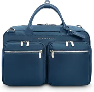 Briggs & Riley Multi-Pocket Cabin Bag - Carry On Luggage for Travel, Softside Bag for Men & Women, Fits in Overhead Bin, Two Slip Pockets, Fits up to 15" Laptop - Rhapsody Collection, Navy