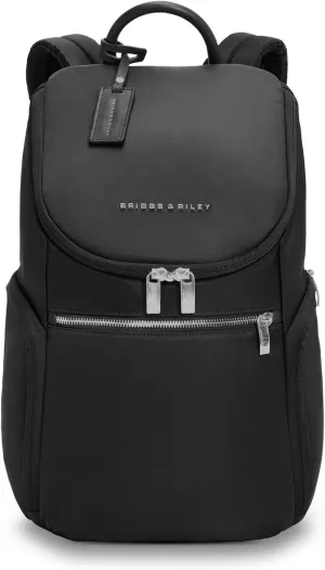 Briggs & Riley U-Zip Backpack - Daypack for Work, Personal Item Travel Bag, Carry On Size, Lightweight & Durable, Padded Straps, Fits up to 13" Laptop - Rhapsody Collection, Black
