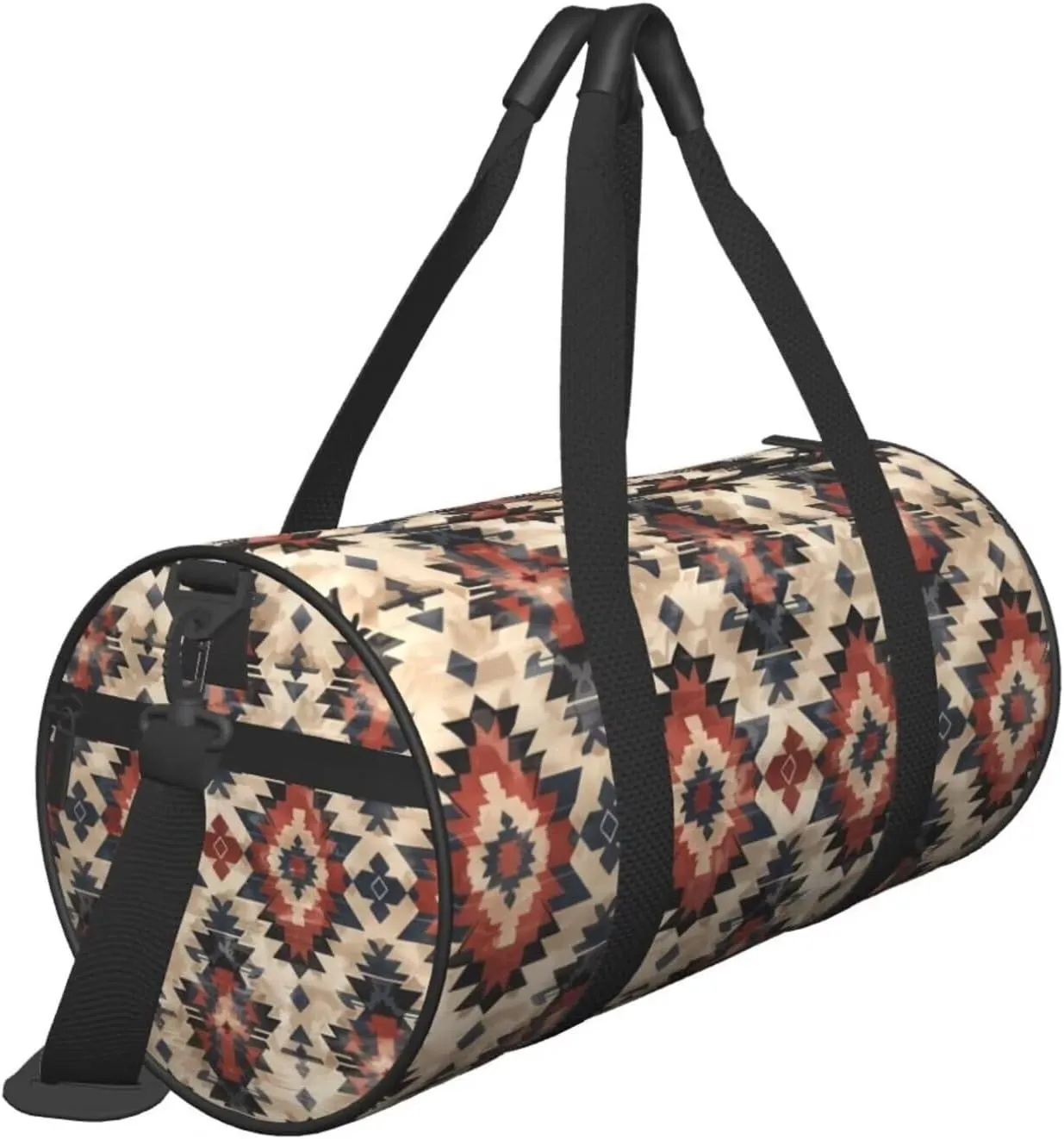 Brown Aztec Waterproof Duffle Bag Southwest Navajo Western Carry On Weekender Bag for Gym Travel Workout Sport Trip Native American Ethnic Tribal Geometry Carry On Bags