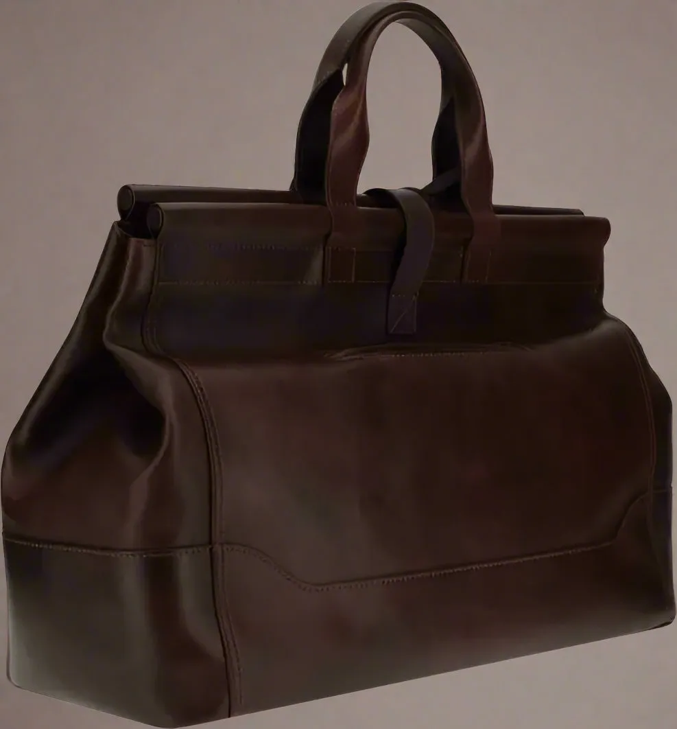 Brunello Cucinelli men's brown Leather Travel Bag
