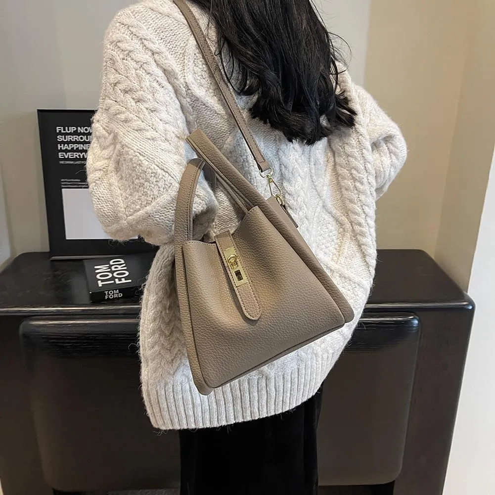 Bucket Bag for Women,Trendy Bucket Crossbody Bag Small Vintage Elegant Tote Bag Women's Shoulder Handbags Cluth Purse