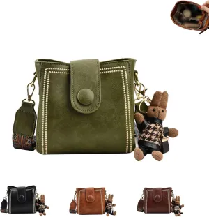 Bucket Bag, Vintage Fashion Bag with Wide Adjustable Shoulder Strap, Vintage Small Bucket for Women