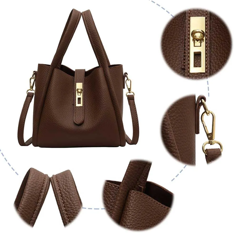 Bucket Bags For Women Top Handle Bag Mini Shoulder Crossbody Bag Small Handbag Vegan Leather Trendy Vintage Tote Purses