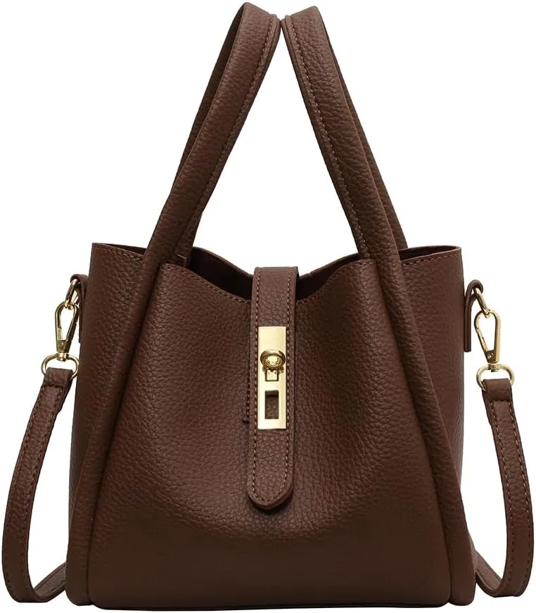 Bucket Bags For Women Top Handle Bag Mini Shoulder Crossbody Bag Small Handbag Vegan Leather Trendy Vintage Tote Purses