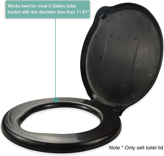 Bucket Toilet Seat with lid,5 Gallon Luggable Loo Bucket Toilet Seat-Portable Toilet Seat for Camping Toilet Bucket Outdoor Boating for Bucket Toilet Lid