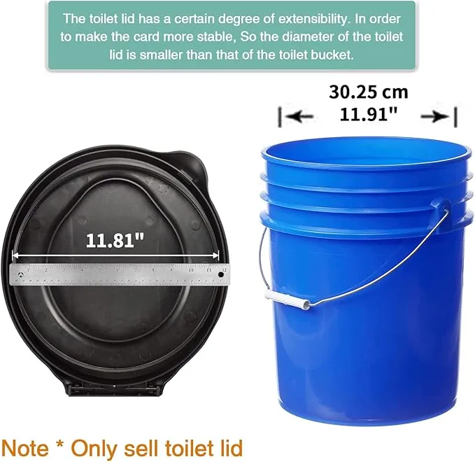 Bucket Toilet Seat with lid,5 Gallon Luggable Loo Bucket Toilet Seat-Portable Toilet Seat for Camping Toilet Bucket Outdoor Boating for Bucket Toilet Lid