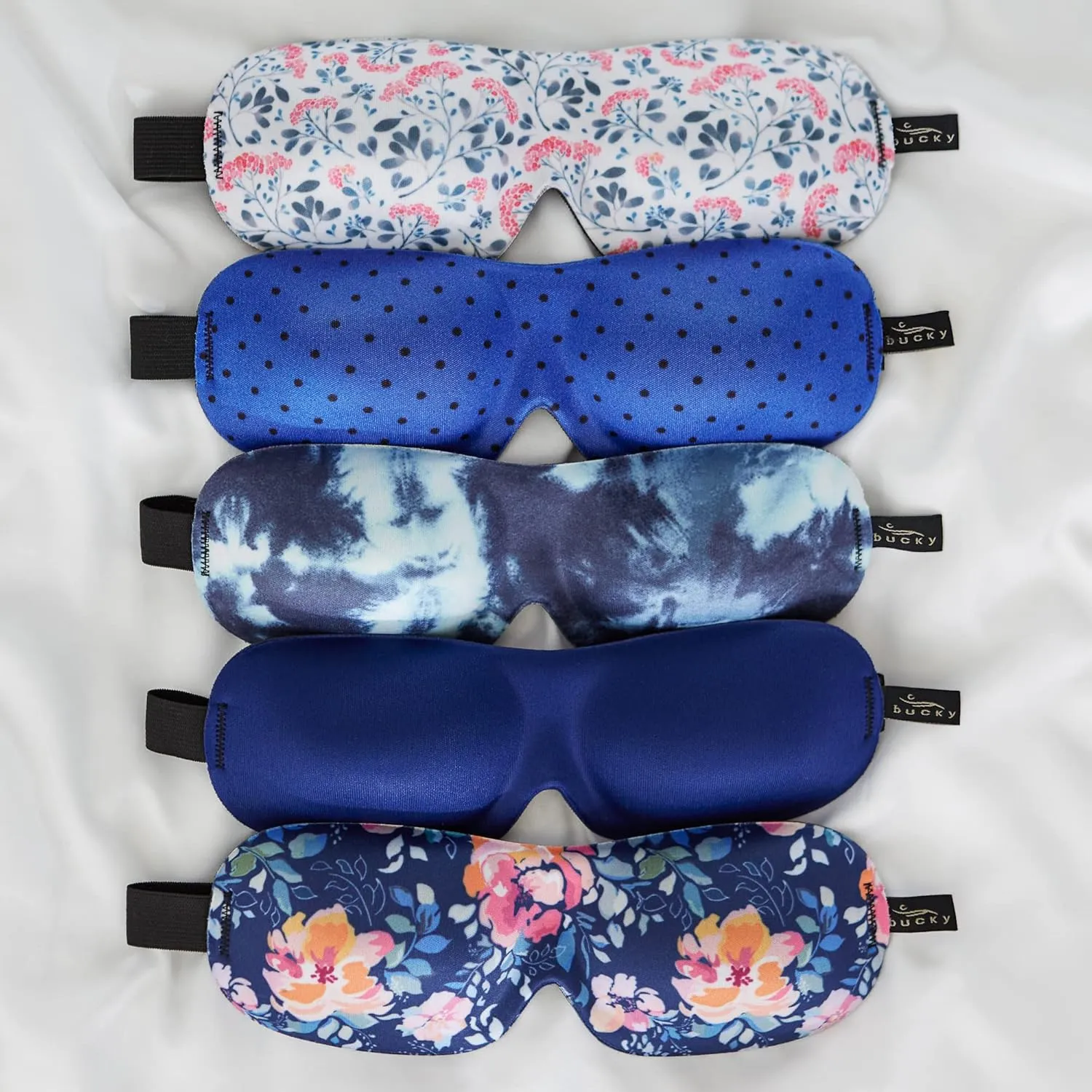 Bucky 40 Blinks No Pressure Eye Mask for Travel & Sleep, Midnight Floral, One Size