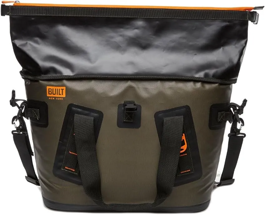 BUILT Large Welded Soft Portable Cooler with Wide Mouth Opening - Insulated and Leak-Proof Olive 5213958