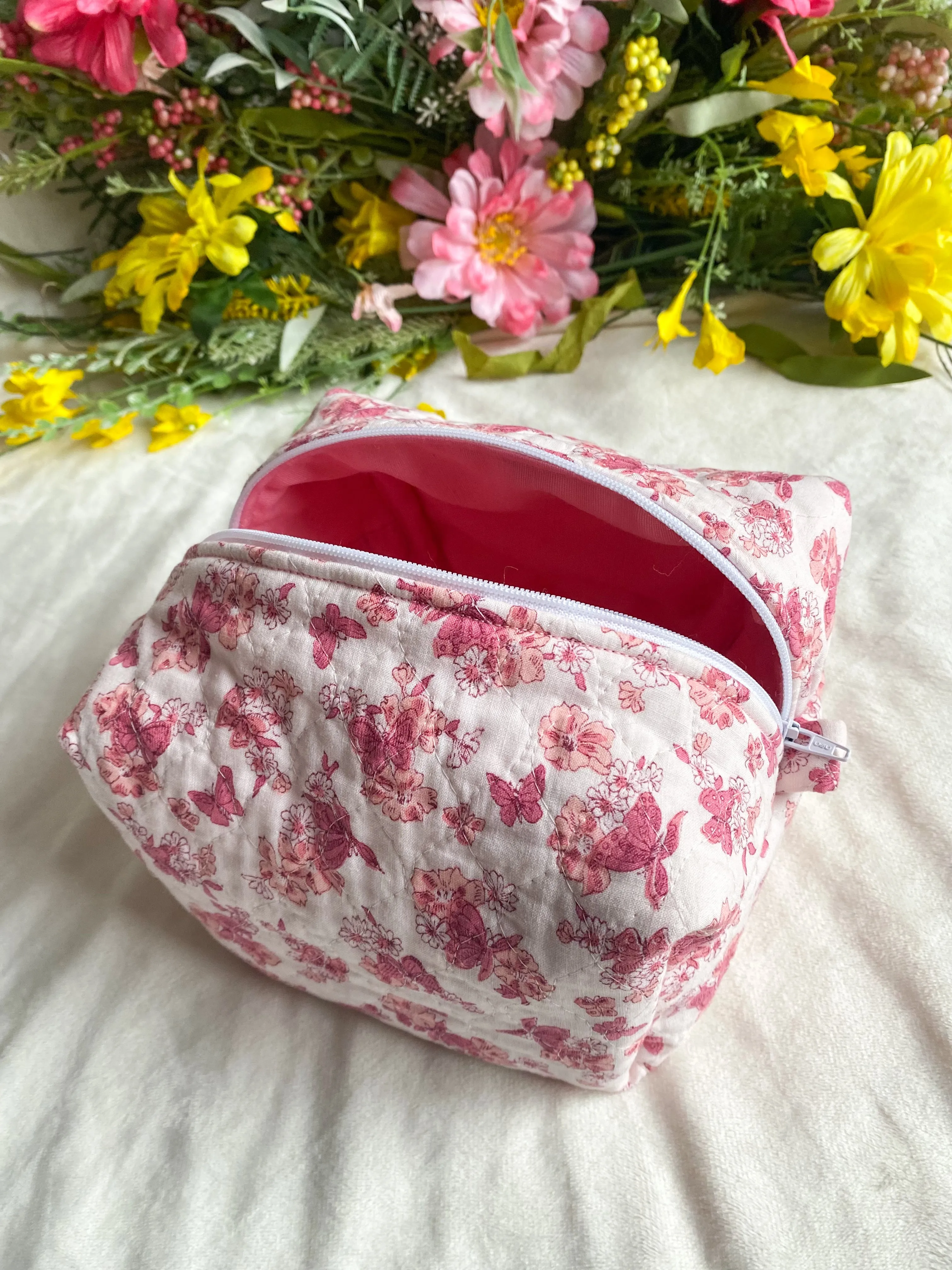 Butterfly Bloom Makeup Box Pouch