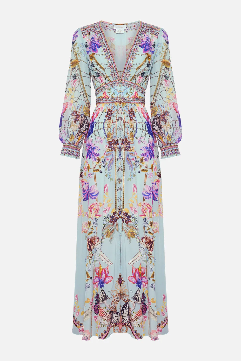 BUTTON DRESS WITH SHAPED WAISTBAND LOVE WEB