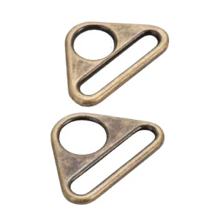 By Annie - Triangle Ring 1.5 inch Antique Brass Metal- 2 ct