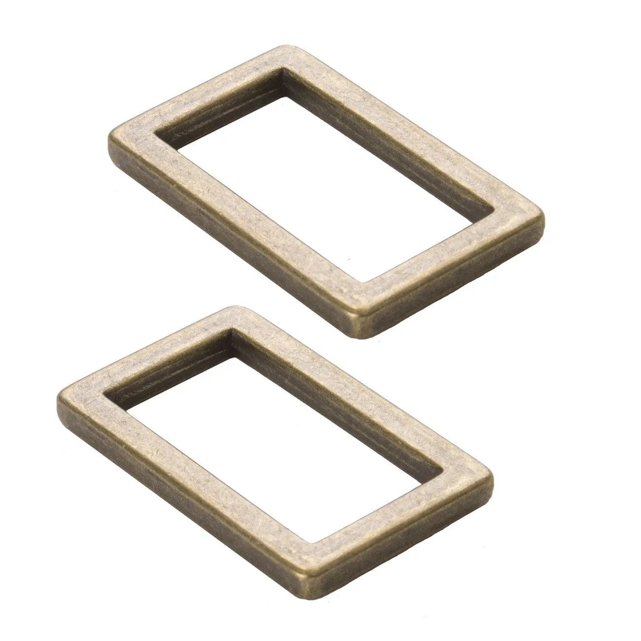 ByAnnie- Antique Brass 1” Flat Rectangle Rings, Set of Two